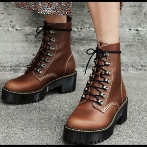 NEW- DR MARTENS LEONA ORLEANS HEEDED BOOTS